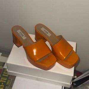 COS Women's Bright Orange Platform Heels